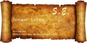 Sorger Erika névjegykártya